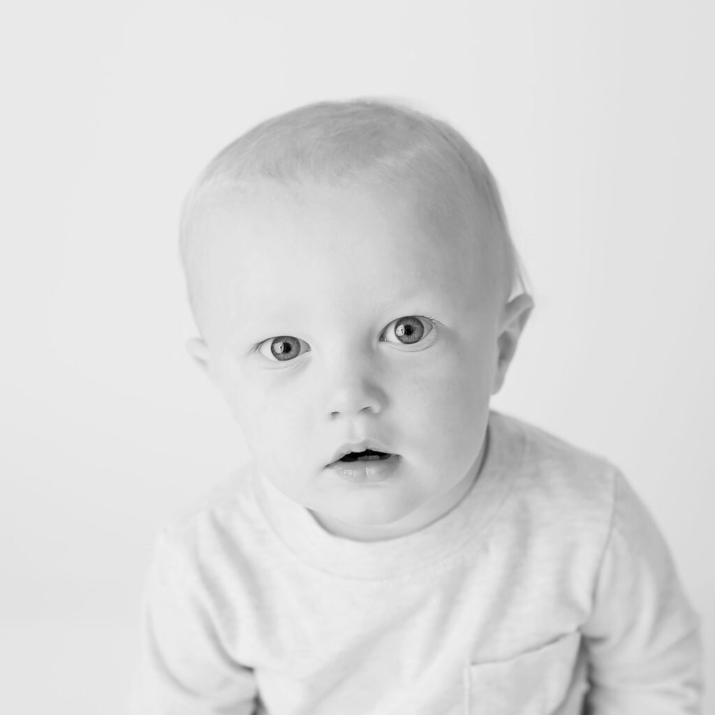 studio portrait of a baby