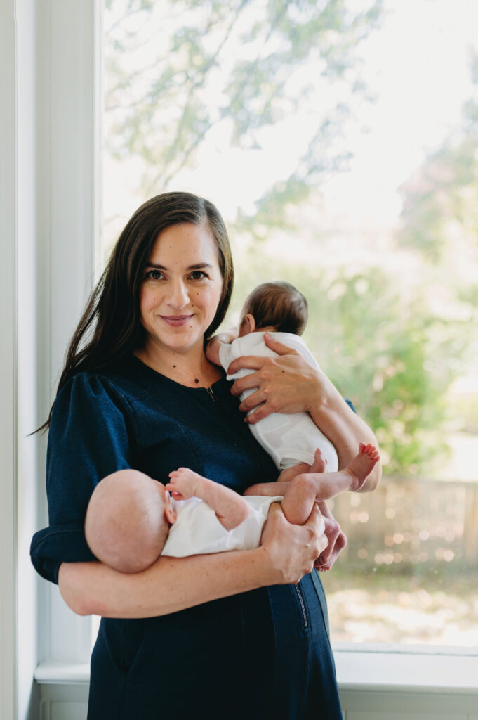 Mom with twins taken by a Washington DC Newborn Photographer