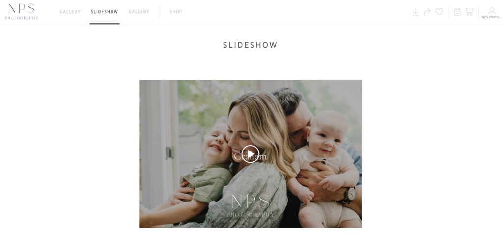 client experience for photographers - gallery delivery with a slideshow